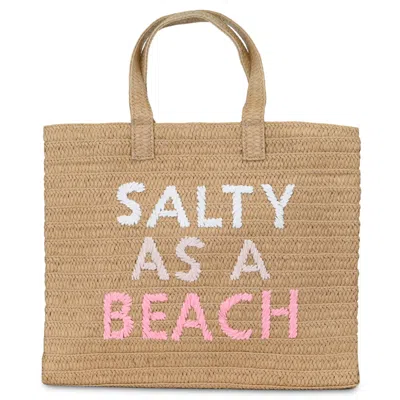 Beyond The Beach Salty As A Beach Tote Bag Sand Coral Rainbow