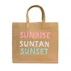 Beyond The Beach Sunrise Sunset Tote Bag Sand Mint Rainbow