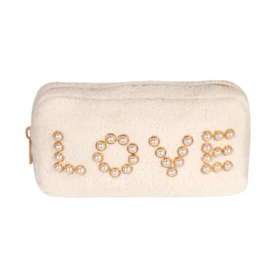 Beyond The Beach Teddy Love Small Cosmetic Bag White