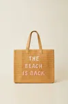 Beyond The Beach The Beach Is Back Tote Bag Sand/coral Rainbow