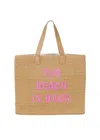 Beyond The Beach Tote Bag In Sand Fuchsia