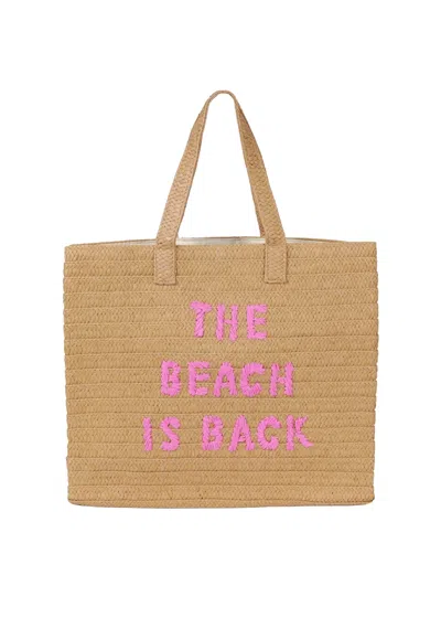 Beyond The Beach Tote Bag In Sand Fuchsia