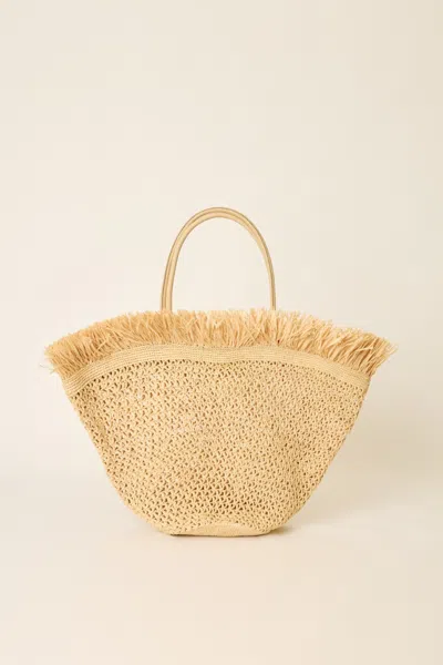 Beyond The Beach Trina Large Fringe Tote Bag Natural