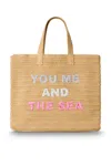 Beyond The Beach You Me And The Sea Tote Bag Sand Pastel
