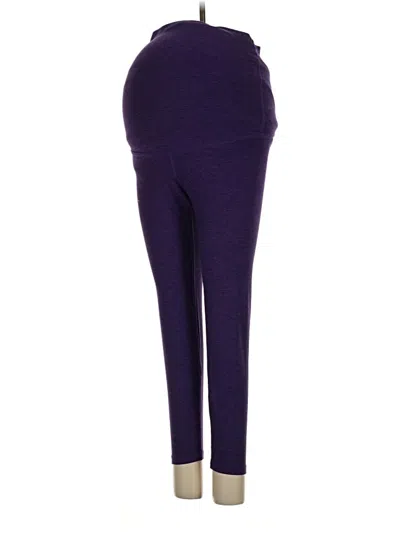 Pre-owned Beyond The Bump By Beyond Yoga Active Pants In Purple