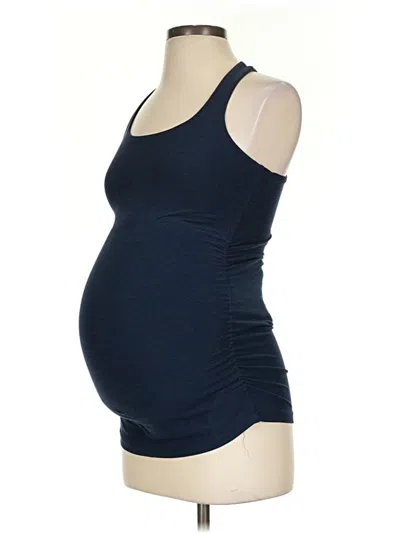 Pre-owned Beyond The Bump By Beyond Yoga Tank Top Blue Strapless Neckline Tops