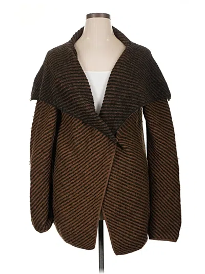 Pre-owned Beyond Threads Wool Cardigan Sweater In Brown