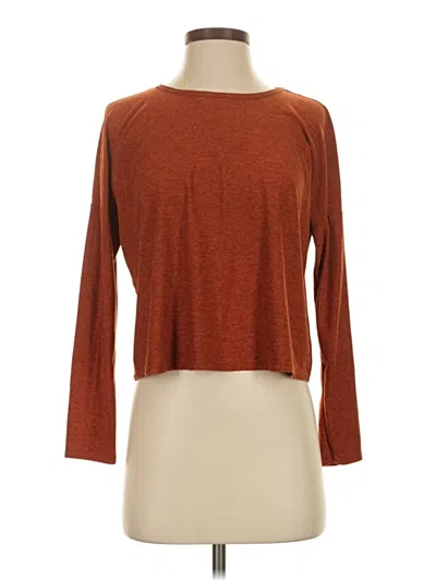 Pre-owned Beyond Yoga 3/4 Sleeve T-shirt In Brown