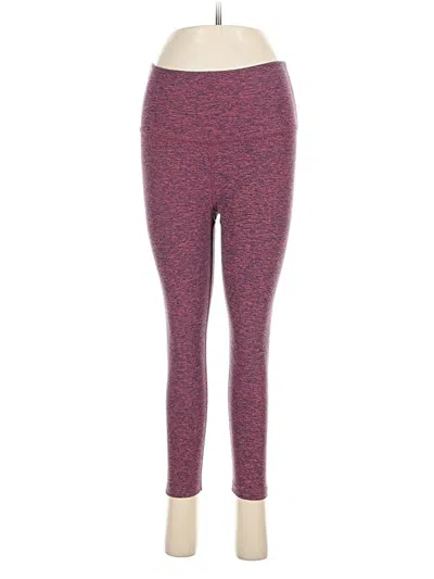Pre-owned Beyond Yoga Active Pants In Burgundy