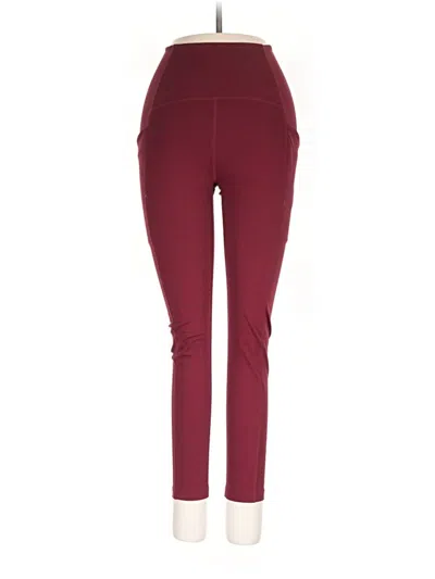 Pre-owned Beyond Yoga Active Pants In Burgundy