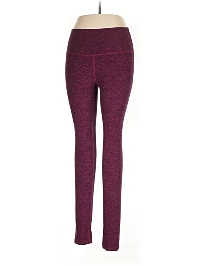 Pre-owned Beyond Yoga Active Pants In Burgundy