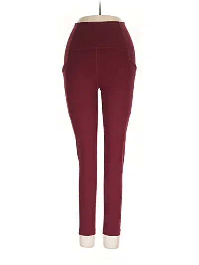 Pre-owned Beyond Yoga Active Pants In Burgundy