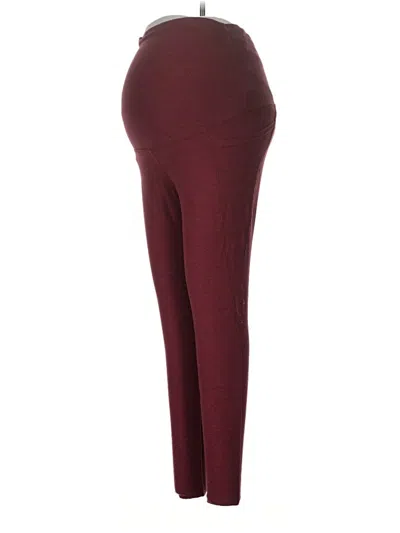 Pre-owned Beyond Yoga Active Pants In Burgundy