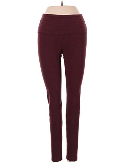 Pre-owned Beyond Yoga Active Pants In Burgundy