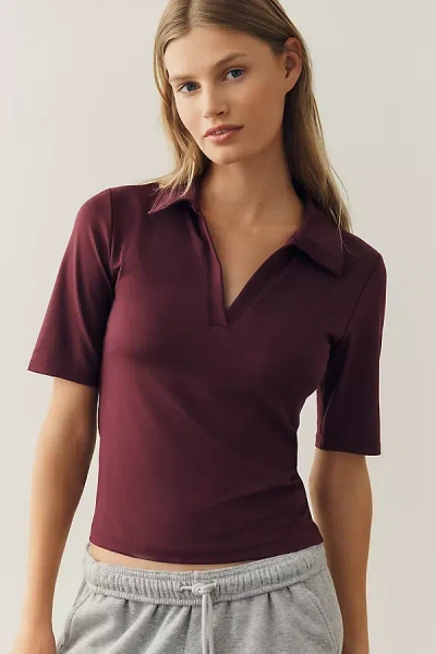 Beyond Yoga Active Polo Top In Purple