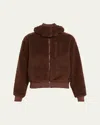 Beyond Yoga Adventure Faux Shearling Hoodie In Espresso