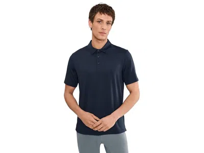 Beyond Yoga All In Active Polo Men's Clothing Nocturnal Navy: Xl, Elastane/polyester In Blue