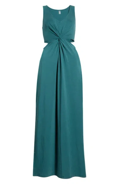 Beyond Yoga Around The World Cutout Detail Maxi Dress In Green