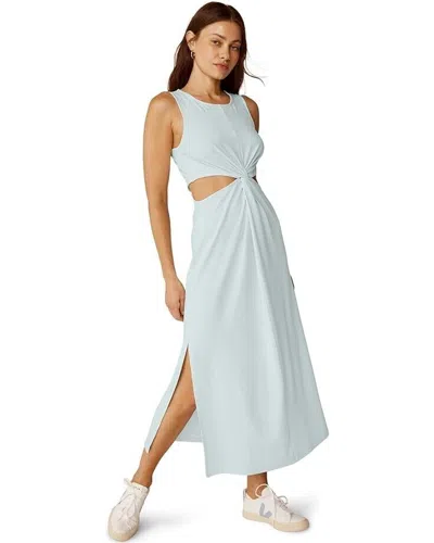Beyond Yoga Around The World Dress Women Medium Sky Side Slit Twist Front Jdm311 In Blue