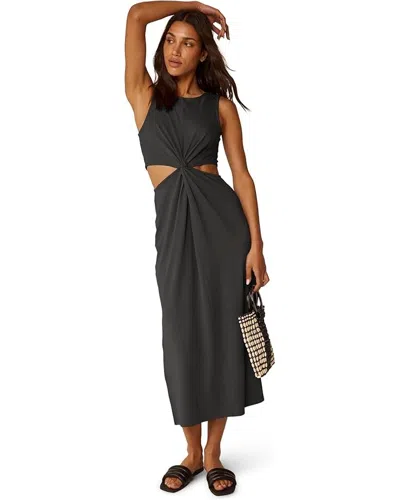 BEYOND YOGA BEYOND YOGA AROUND THE WORLD DRESS WOMEN'S S BLACK TWIST FRONT SIDE SLIT BUU1081
