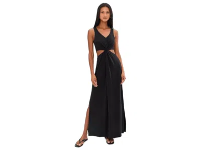Beyond Yoga Around The World Front Twist Maxi Dress In Black