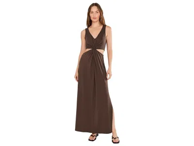 Beyond Yoga Around The World Front Twist Maxi Dress Women's Dress Espresso: Md In Brown