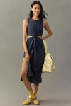 Beyond Yoga Around The World Front Twist Midi Dress