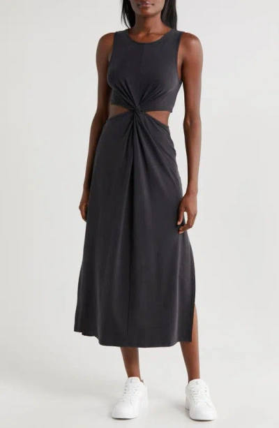 BEYOND YOGA AROUND THE WORLD FRONT TWIST MIDI DRESS