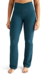Beyond Yoga At Your Leisure Space Dye Bootcut Leggings In Blue Gem Heather