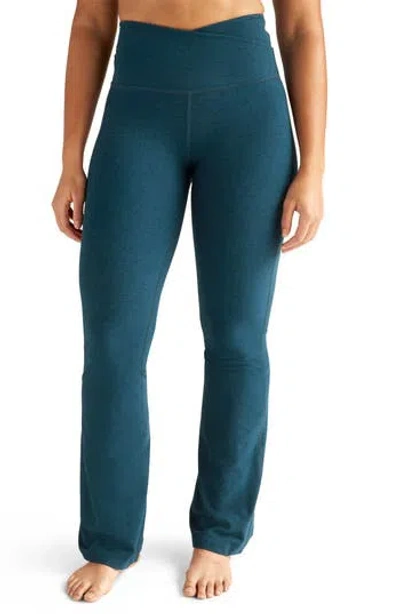 Beyond Yoga At Your Leisure Space Dye Bootcut Leggings In Blue
