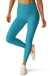 Beyond Yoga At Your Leisure Space Dye High Waist Midi Leggings In Cali Blue Heather