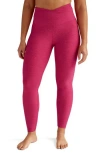 Beyond Yoga At Your Leisure Space Dye High Waist Midi Leggings In Cranberry Heather