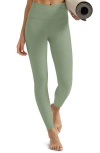 Beyond Yoga At Your Leisure Space Dye High Waist Midi Leggings In Minty Slate Heather