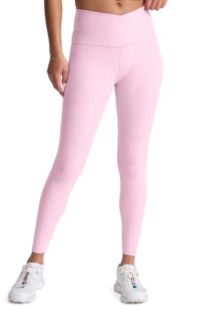 Beyond Yoga At Your Leisure Space Dye High Waist Midi Leggings In Pink