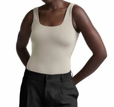 Beyond Yoga Base Tank Bodysuit In Oat In Neutral