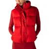 Beyond Yoga Big Cozy Puffer Vest In Red