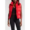 Beyond Yoga Big Cozy Puffer Vest In Ruby Red