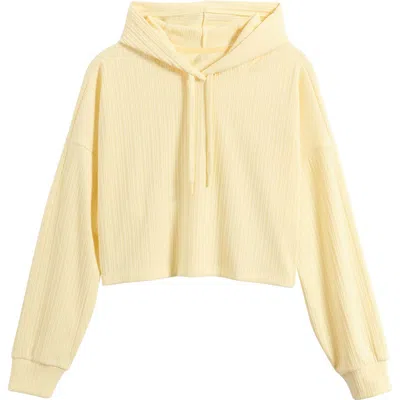 Beyond Yoga Breathe Easy Rib Crop Hoodie In Yellow