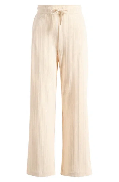 Beyond Yoga Breathe Easy Ribbed Drawstring Waist Pants In Neutral