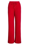 Beyond Yoga Breathe Easy Ribbed Drawstring Waist Pants In Red