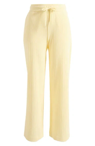 Beyond Yoga Breathe Easy Ribbed Drawstring Waist Pants In Yellow