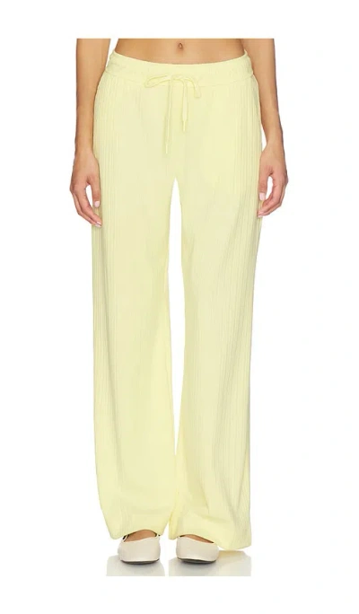 Beyond Yoga Breathe Easy Ribbed Wide Leg Pant In Yellow