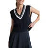 Beyond Yoga Cable Tipped Sweater Vest In Nocturnal Navy