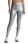 Beyond Yoga Spacedye Lift Your Spirits Active Bra In Silver