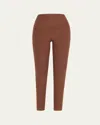 Beyond Yoga Caught In The Midi High-waist Space-dye Leggings In Bold Mocha Heather