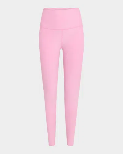 Beyond Yoga Caught In The Midi High-waist Space-dye Leggings In Pink Haze Heather