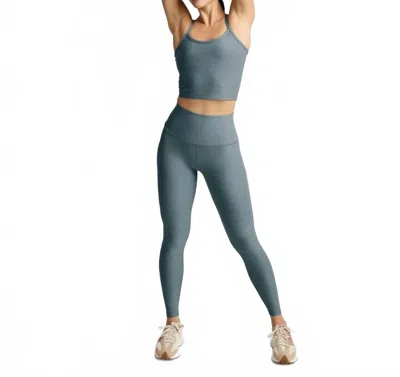 Beyond Yoga Caught In The Midi High Waisted Legging In Storm Heather In Multi