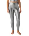 Beyond Yoga Caught In The Midi High Waisted Leggings In Liquid Silver In Liquid Silver