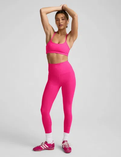 Beyond Yoga Caught In The Midi High Waisted Leggings In Pink Glow Heather
