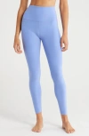Beyond Yoga Caught In The Midi High-waist Space-dye Leggings In Periwinkle Cloud Heather